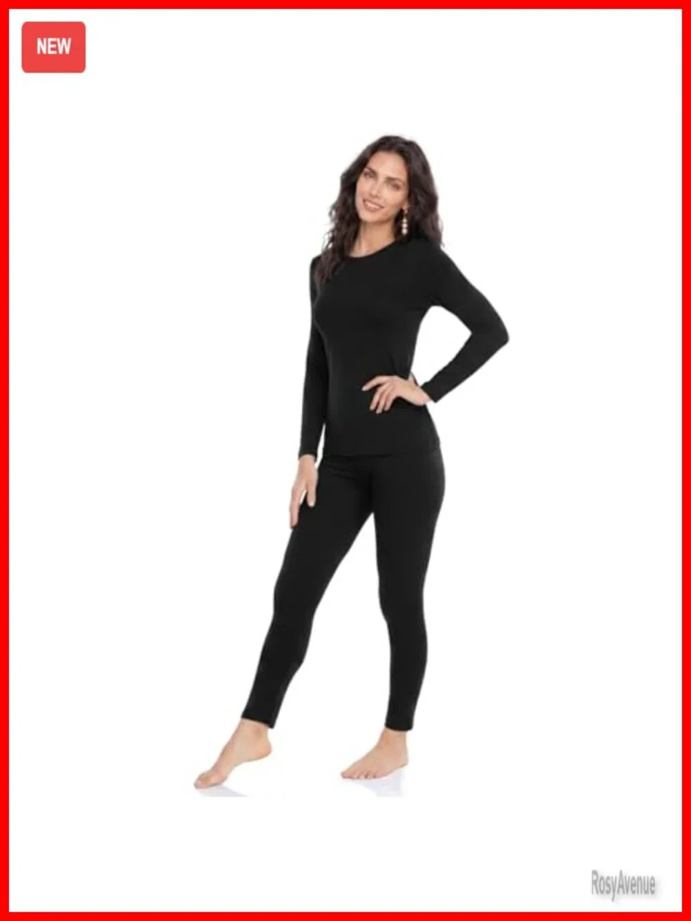 Thermal Underwear Set Fleece Lined Long Johns Women Winter Base Layer